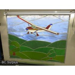 T-323: Stained Glass Panel – Airplane