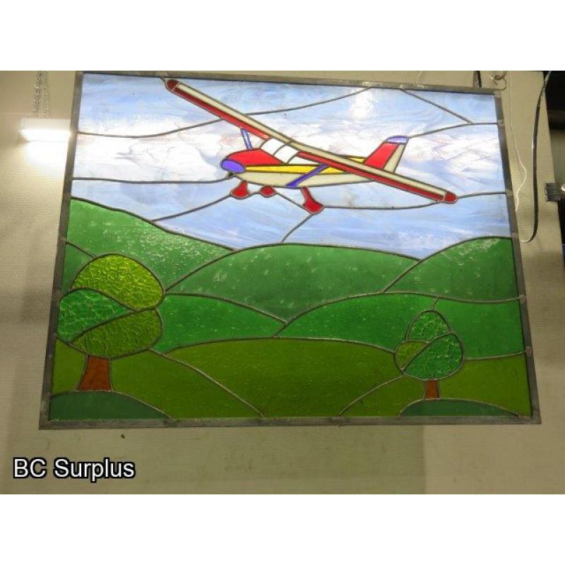 T-323: Stained Glass Panel – Airplane