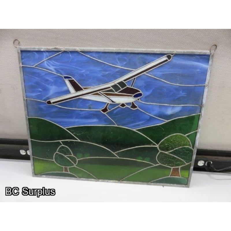 T-323: Stained Glass Panel – Airplane