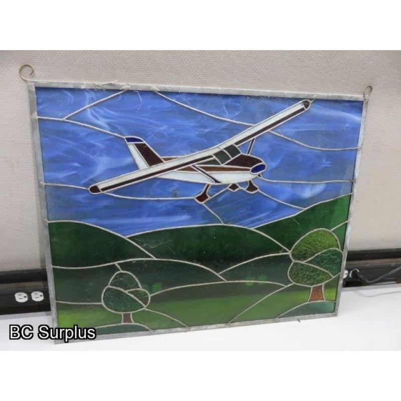 T-323: Stained Glass Panel – Airplane