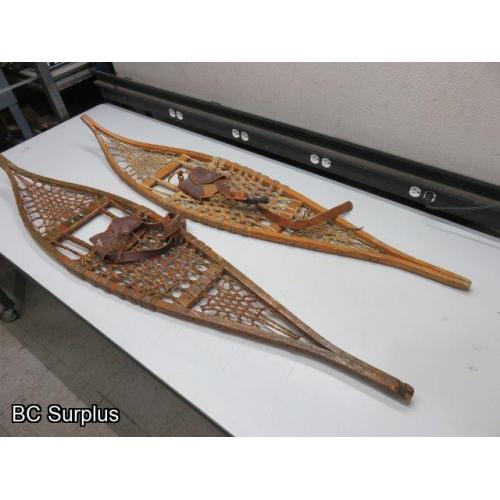 T-324: Vintage Wooden-Framed Snowshoes – 1 Pair