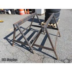 T-467: Heavy Duty Steel Saw Horses or Camper Stands – 1 Pair