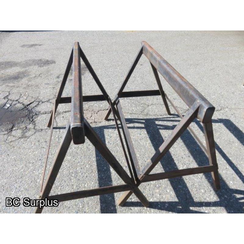 T-467: Heavy Duty Steel Saw Horses or Camper Stands – 1 Pair