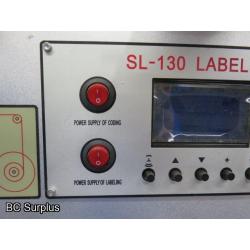 T-496: Round Bottle Labeling Machine – SL130 – Unused