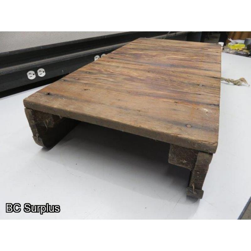 T-501: Vintage Wooden Toboggan or Sleigh