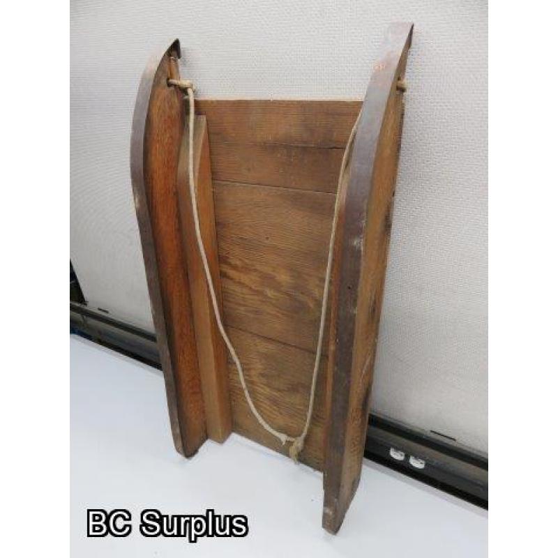 T-501: Vintage Wooden Toboggan or Sleigh