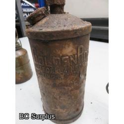 T-549: Vintage Pump-Style Oil Cans – 3 Items