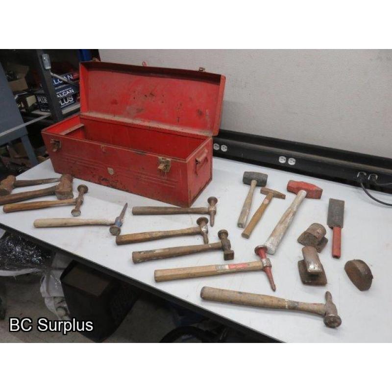 T-594: Beach Toolbox & Bodywork Hammers – 1 Lot