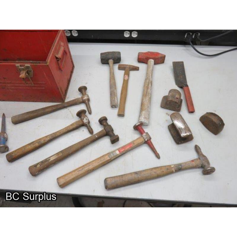 T-594: Beach Toolbox & Bodywork Hammers – 1 Lot