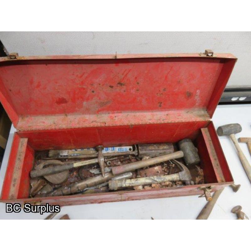 T-594: Beach Toolbox & Bodywork Hammers – 1 Lot