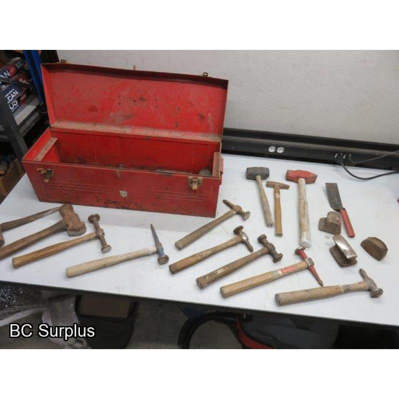 T-594: Beach Toolbox & Bodywork Hammers – 1 Lot