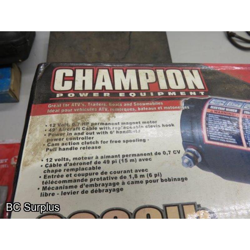 T-601: Champion 2000lb Winch – Boxed