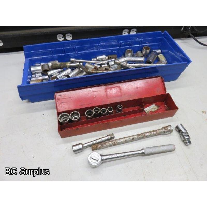 T-613: Husky Socket Set; Bin of Various Sockets – 1 Lot