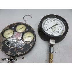 T-614: Vintage Testing Gauges – 3 Items