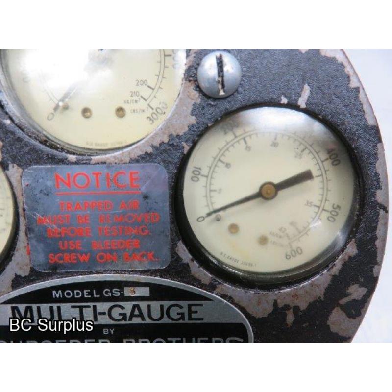 T-614: Vintage Testing Gauges – 3 Items