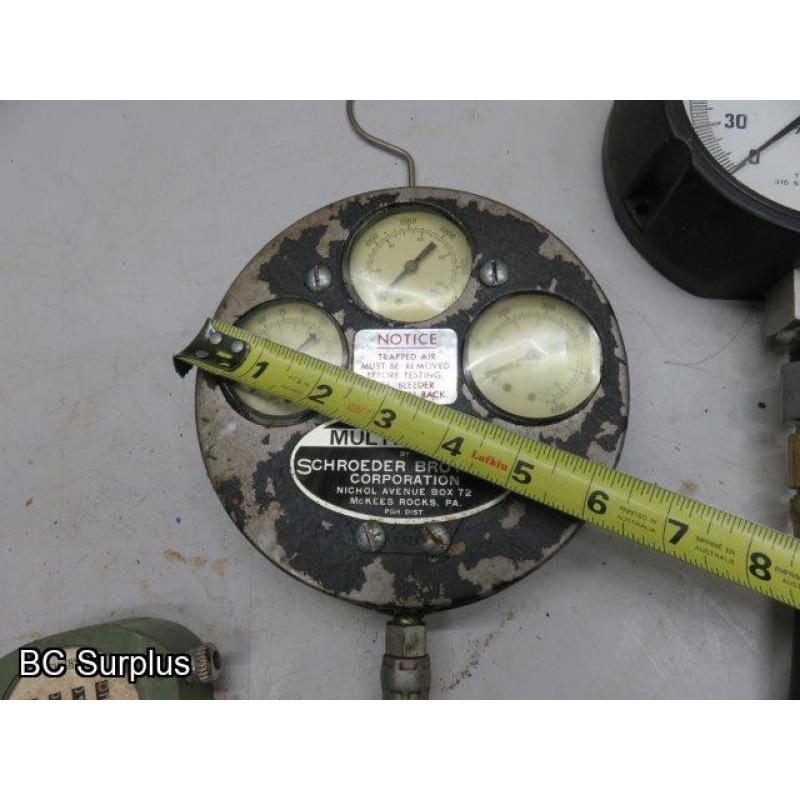 T-614: Vintage Testing Gauges – 3 Items