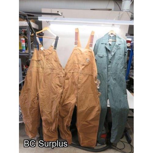 T-618: Carhartt Brown Duck Bib Overalls – Unused – 3 Items