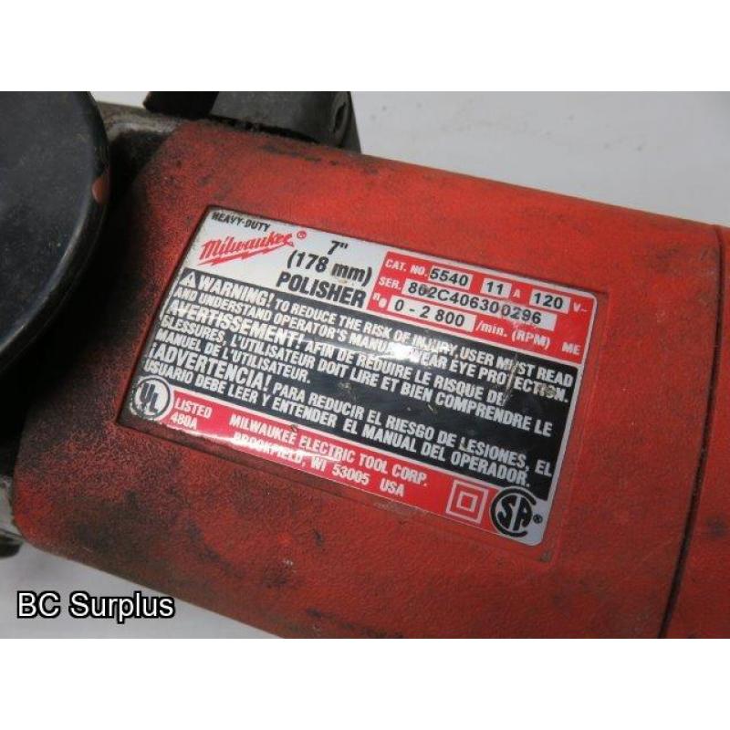 T-630: Milwaukee 7 inch Side Grinder/Polisher