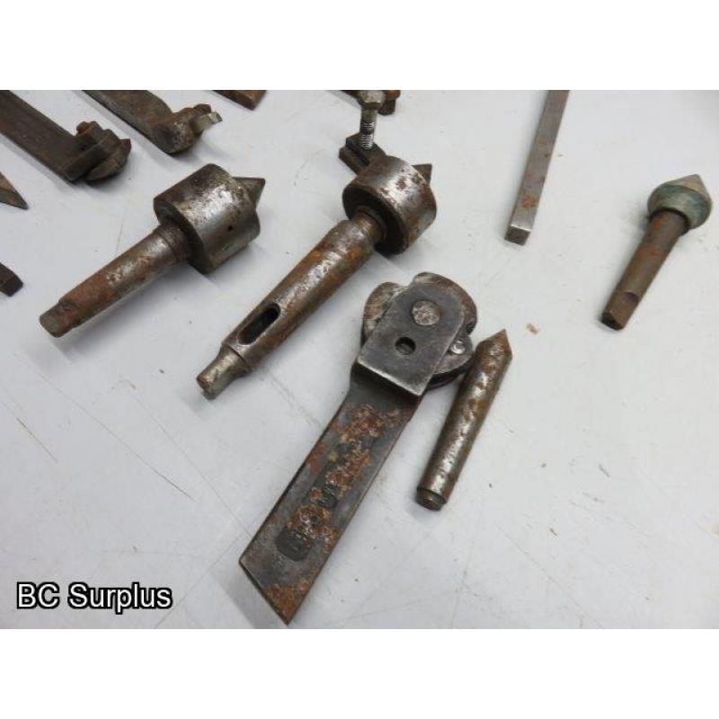 T-639: Lathe Accessories; Cutters & Centres – 1 Lot