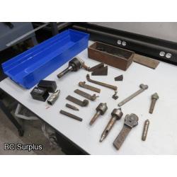 T-639: Lathe Accessories; Cutters & Centres – 1 Lot