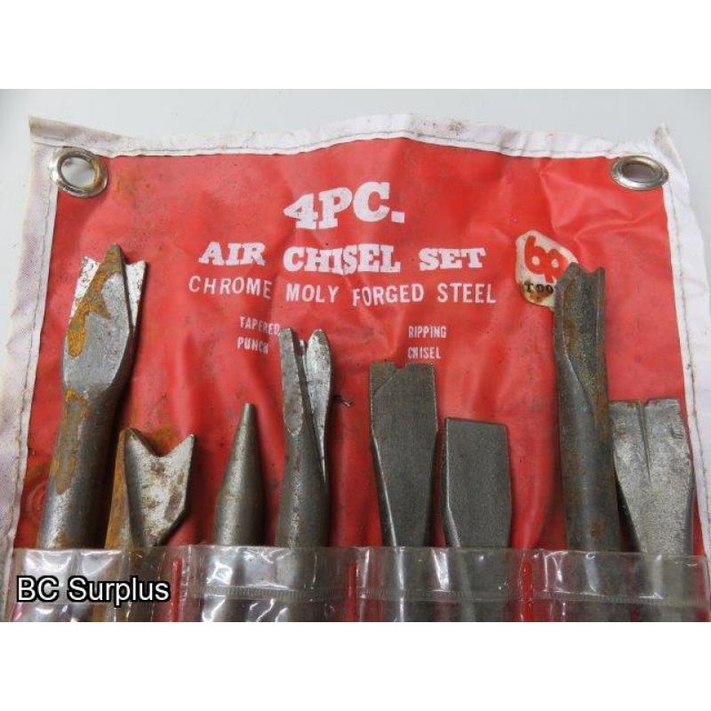 T-619: Thread Setter; Punch Set; Air Chisel; Chisels – 7 Items