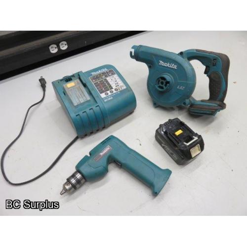 T-670: Makita Cordless Power Tools & Charger – 1 Lot