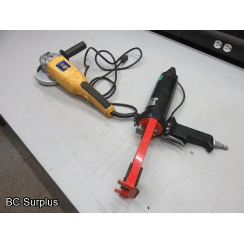 T-671: Pneumatic Caulking Gun; Side Grinder – 2 Items