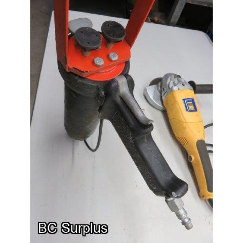 T-671: Pneumatic Caulking Gun; Side Grinder – 2 Items