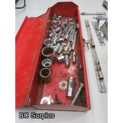 T-664: Red Tools Box & Contents – Various Sockets – 1 Lot