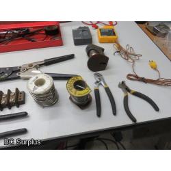 T-676: Electrical Supplies; Wire; Stencils; Tool Box – 1 Lot