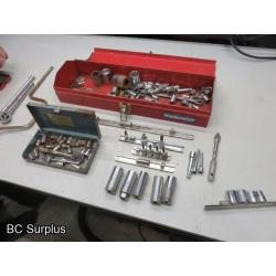 T-664: Red Tools Box & Contents – Various Sockets – 1 Lot