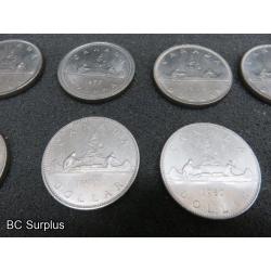 T-688: Canadian One Dollar Coins – 1968 to 1982 – 19 Items