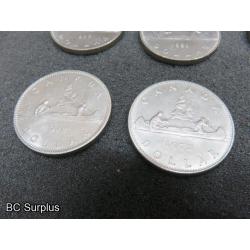 T-688: Canadian One Dollar Coins – 1968 to 1982 – 19 Items