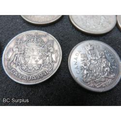 T-693: Canadian Half Dollar Coins – 1941 to 2002 – 14 Items