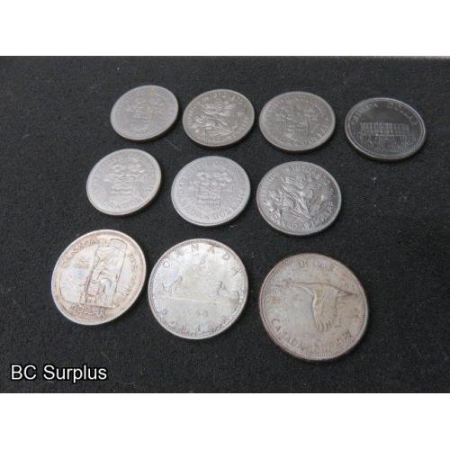 T-694: Canadian Dollar Coins – 1958 to 1973 – 10 Items