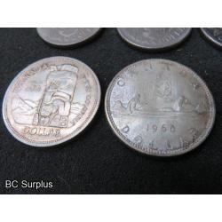 T-694: Canadian Dollar Coins – 1958 to 1973 – 10 Items