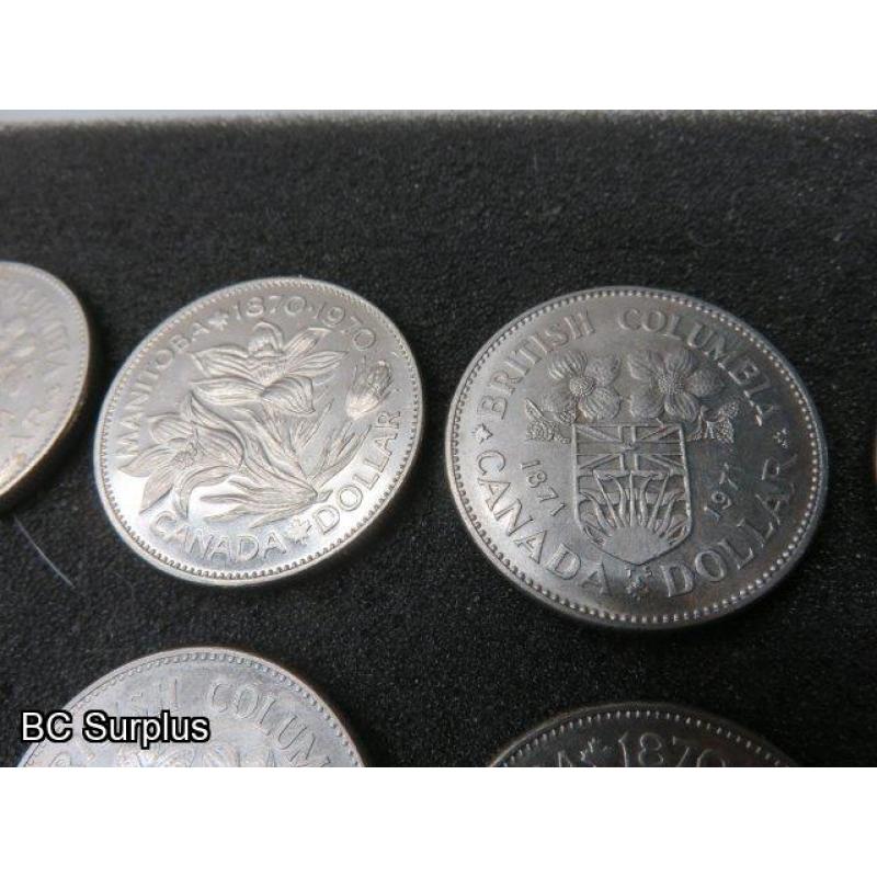 T-694: Canadian Dollar Coins – 1958 to 1973 – 10 Items