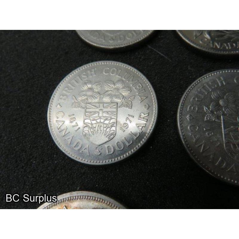 T-694: Canadian Dollar Coins – 1958 to 1973 – 10 Items