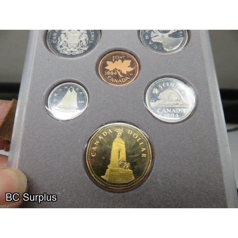 T-695: Canadian 1994 Seven Coin Proof Set – Plastic Case