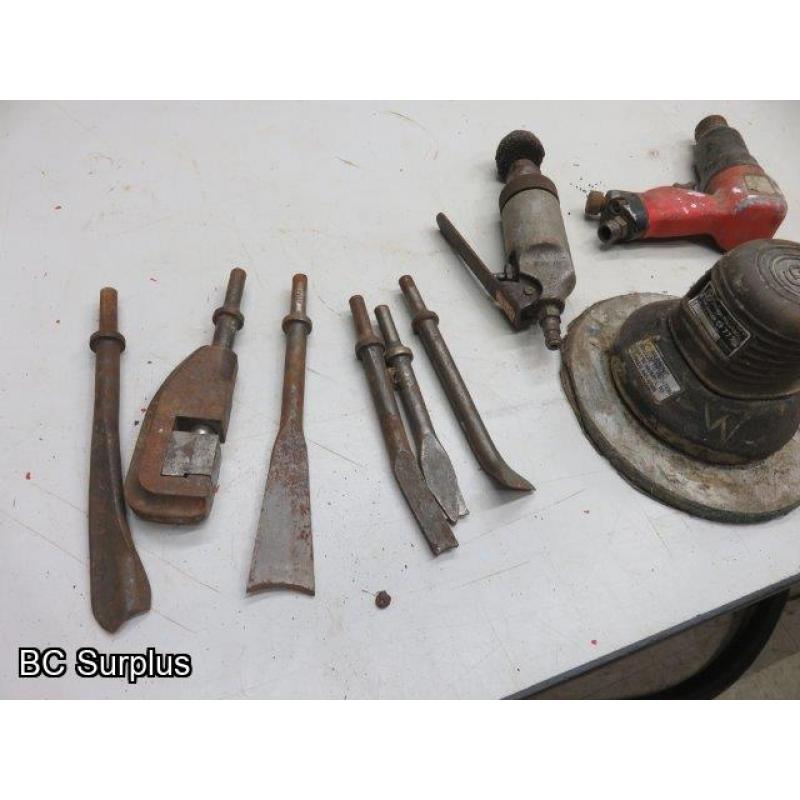 T-668: Impact; Orbit Sander; Grinder; Chisel & Bits – 1 Lot