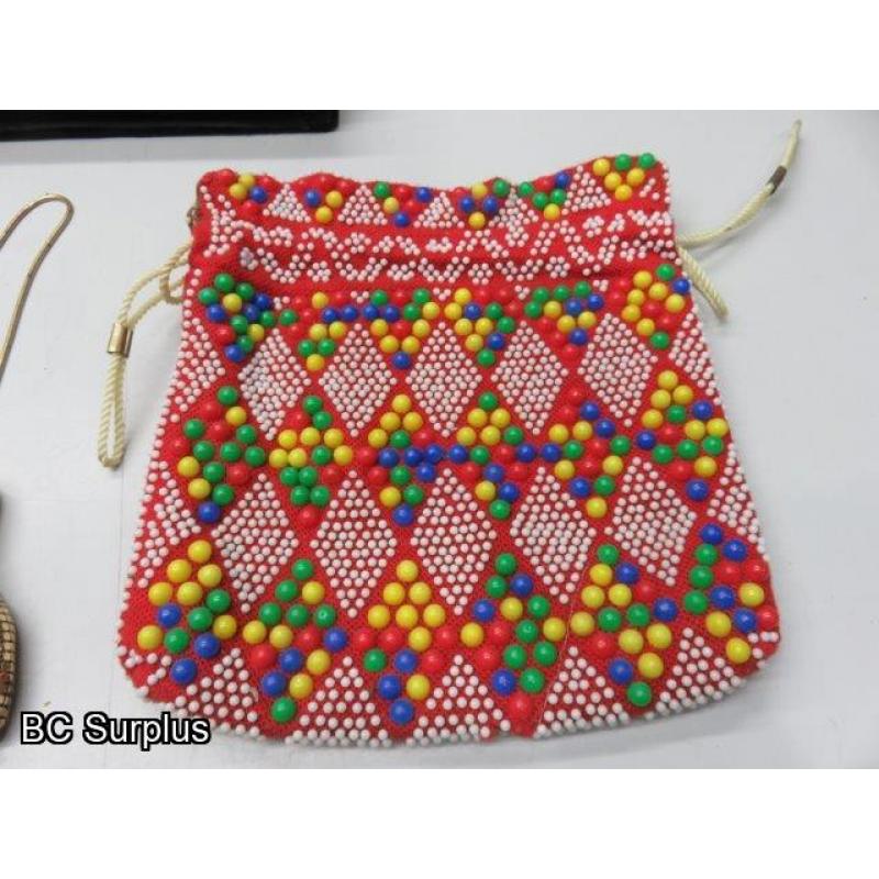 T-716: Vintage Purses & Clutches – Some Beaded – 9 Items