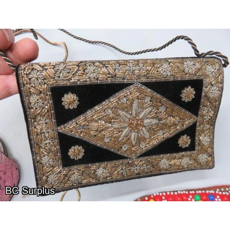 T-716: Vintage Purses & Clutches – Some Beaded – 9 Items